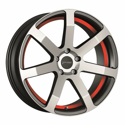Corspeed Challenge Gunmetal Polished Colortrim Red | © Corspeed Sportswheels