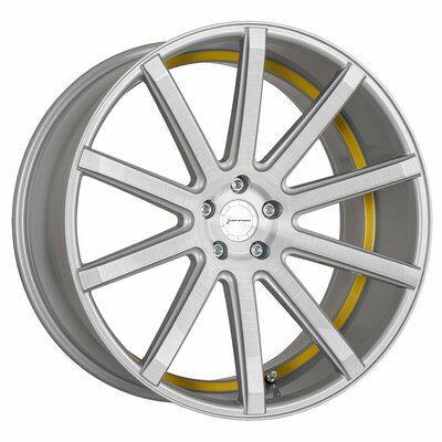 Corspeed DeVille Silver Brushed Colortrim Yellow | © Corspeed Sportswheels